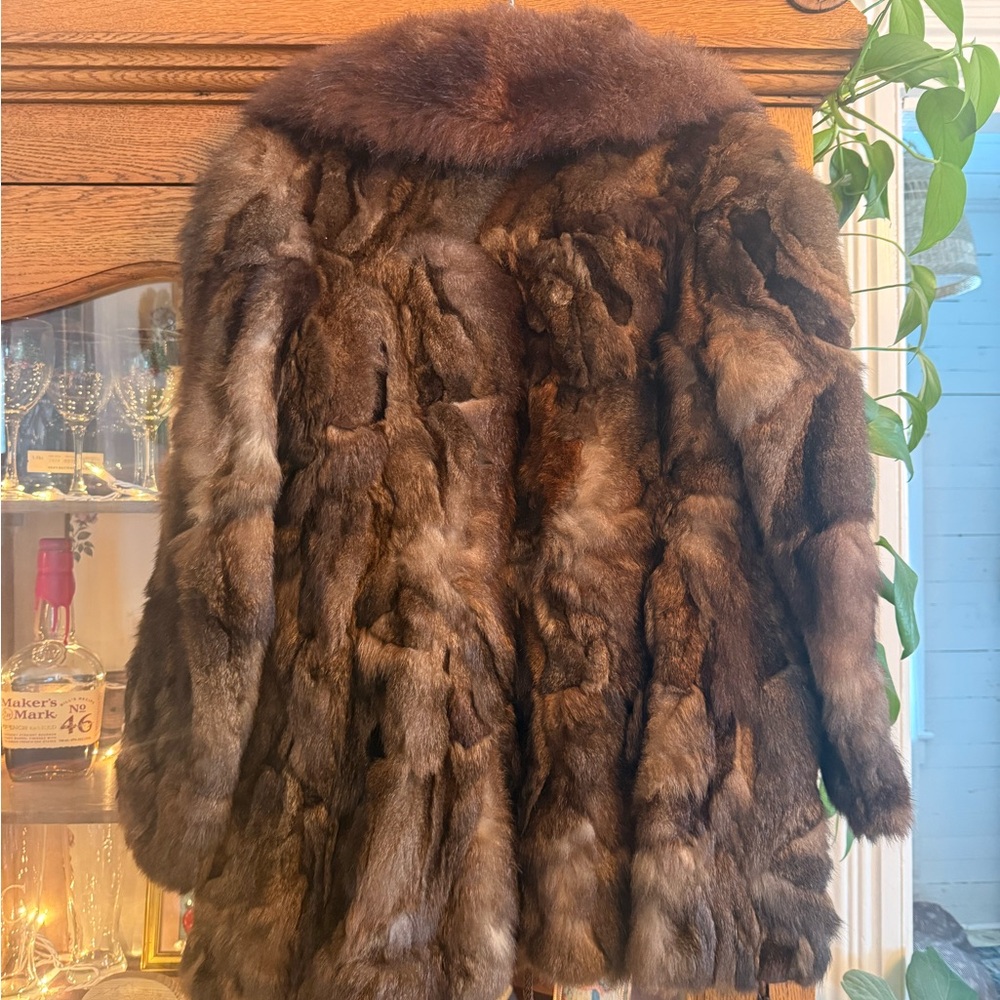 Vintage patchwork fur coat - image 3